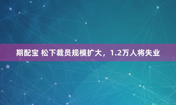 期配宝 松下裁员规模扩大，1.2万人将失业